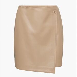 Babaton Beige Wrap Pencil Skirt
